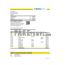 Andorra MoraBank fake bank statement Excel and PDF template