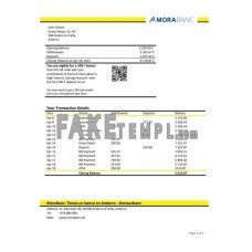 Andorra MoraBank fake bank statement Word and PDF template