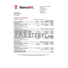 Angola Banco BIC fake bank statement Excel and PDF template