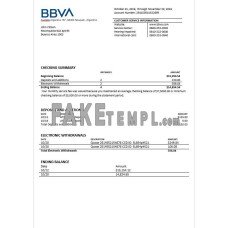 Argentina BBVA fake bank statement Word and PDF template