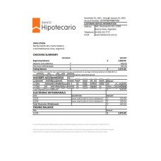 Argentina Banco Hipotecario fake bank statement Excel and PDF template