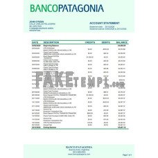 Argentina Banco Patagonia fake bank statement Word and PDF template