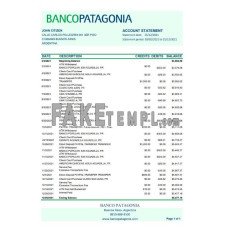 Argentina Banco Patagonia fake bank statement Excel and PDF template