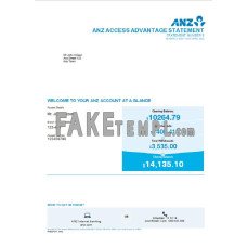 Australia ANZ fake bank statement Word and PDF template, 5 pages