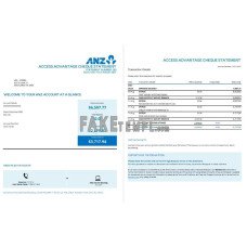 Australia ANZ fake bank statement Excel and PDF template, 2 pages, version 2