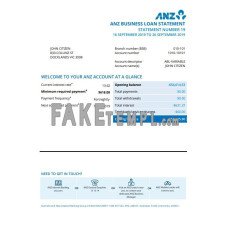 Australia ANZ fake bank statement Word and PDF template, version 1