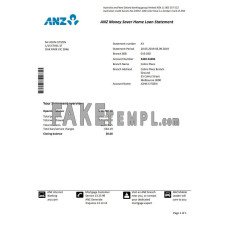 Australia ANZ fake bank statement Word and PDF template, version 2