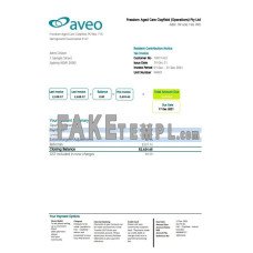 Australia Aveo fake bank statement Excel and PDF template