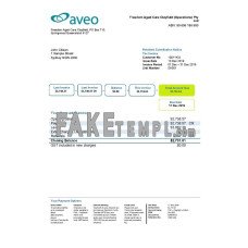 Australia Aveo fake bank statement Word and PDF template