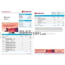 Australia Bendigo fake bank statement Word and PDF template, 2 pages