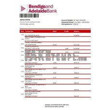 Australia Bendigo and Adelaide fake bank statement Excel and PDF template