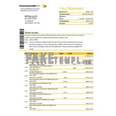 Australia Commonwealth fake bank statement Excel and PDF template, version 2