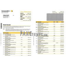 Australia Commonwealth fake bank statement Word and PDF template, 23 pages