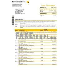 Australia Commonwealth fake bank statement Word and PDF template, version 2