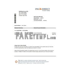 Australia ING Direct fake bank statement Excel and PDF template