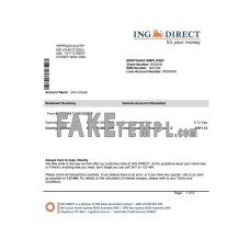 Australia ING Direct fake bank statement Word and PDF template