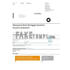 Australia Macquaire fake bank statement Word and PDF template