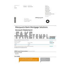 Australia Macquire fake bank statement Excel and PDF template