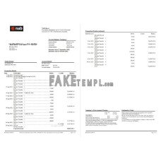 Australia NAB fake bank statement Word and PDF template, 2 pages