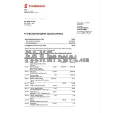 Australia Scotiabank fake bank statement Word and PDF template, 2 pages