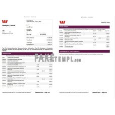 Australia Westpac fake bank statement Word and PDF template, 3 pages