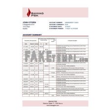 Austria BAWAG PSK fake bank statement Excel and PDF template