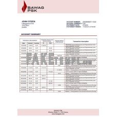 Austria BAWAG PSK fake bank statement Word and PDF template