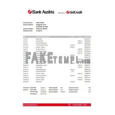 Austria Bank Austria fake bank statement Excel and PDF template