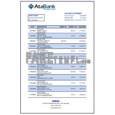 Azerbaijan Atabank fake bank statement Word and PDF template