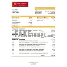 Bahamas FirstCaribbean International Bank (CIBC) fake bank statement Word and PDF template