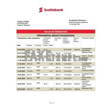 Bahamas Scotiabank fake bank statement Word and PDF template