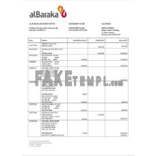 Bahrain Al Baraka fake bank statement Word and PDF template