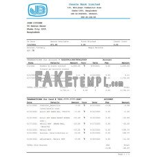 Bangladesh Janata fake bank statement Excel and PDF template