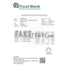 Bangladesh Trust fake bank statement Word and PDF template