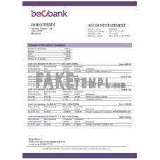 Belgium Beofake bank statement Word and PDF template