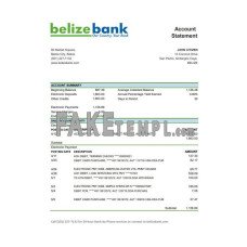 Belize Belizebank fake bank statement Excel and PDF template