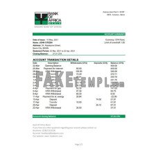 Benin Bank of Africa fake bank statement Excel and PDF template