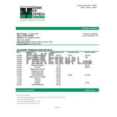 Benin Bank of Africa fake bank statement Word and PDF template