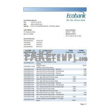 Benin Ecobank fake bank statement Excel and PDF template