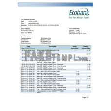 Benin Ecobank fake bank statement Word and PDF template