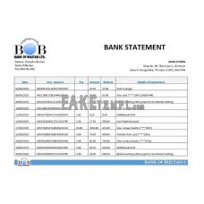 Bhutan Bank of Bhutan fake bank statement Word and PDF template