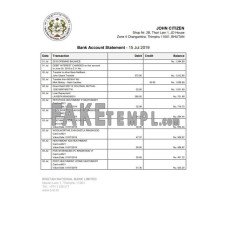 Bhutan National fake bank statement Word and PDF template