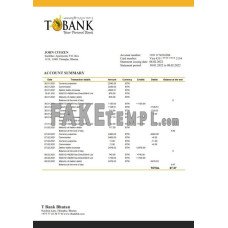 Bhutan T fake bank statement Word and PDF template