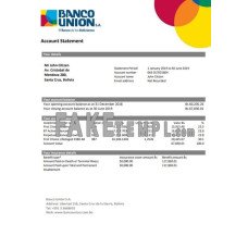 Bolivia Banco Union fake bank statement Word and PDF template