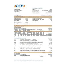 Bolivia banco de crédito de bolivia fake bank statement Word and PDF template