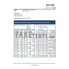 Botswana Bank ABC fake bank statement Excel and PDF template