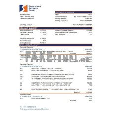 Botswana Savings fake bank statement Excel and PDF template