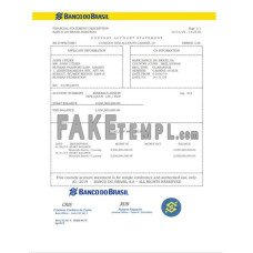 Brazil Banco do Brasil fake bank statement Word and PDF template