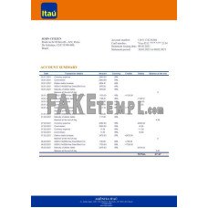 Brazil Itau fake bank statement Word and PDF template