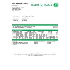 Brunei Baiduri fake bank statement Word and PDF template